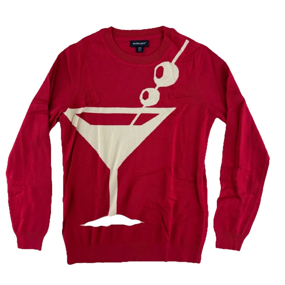 Studio Park X Alberti Popaj Martini Icon Sweater Womens XXS Red